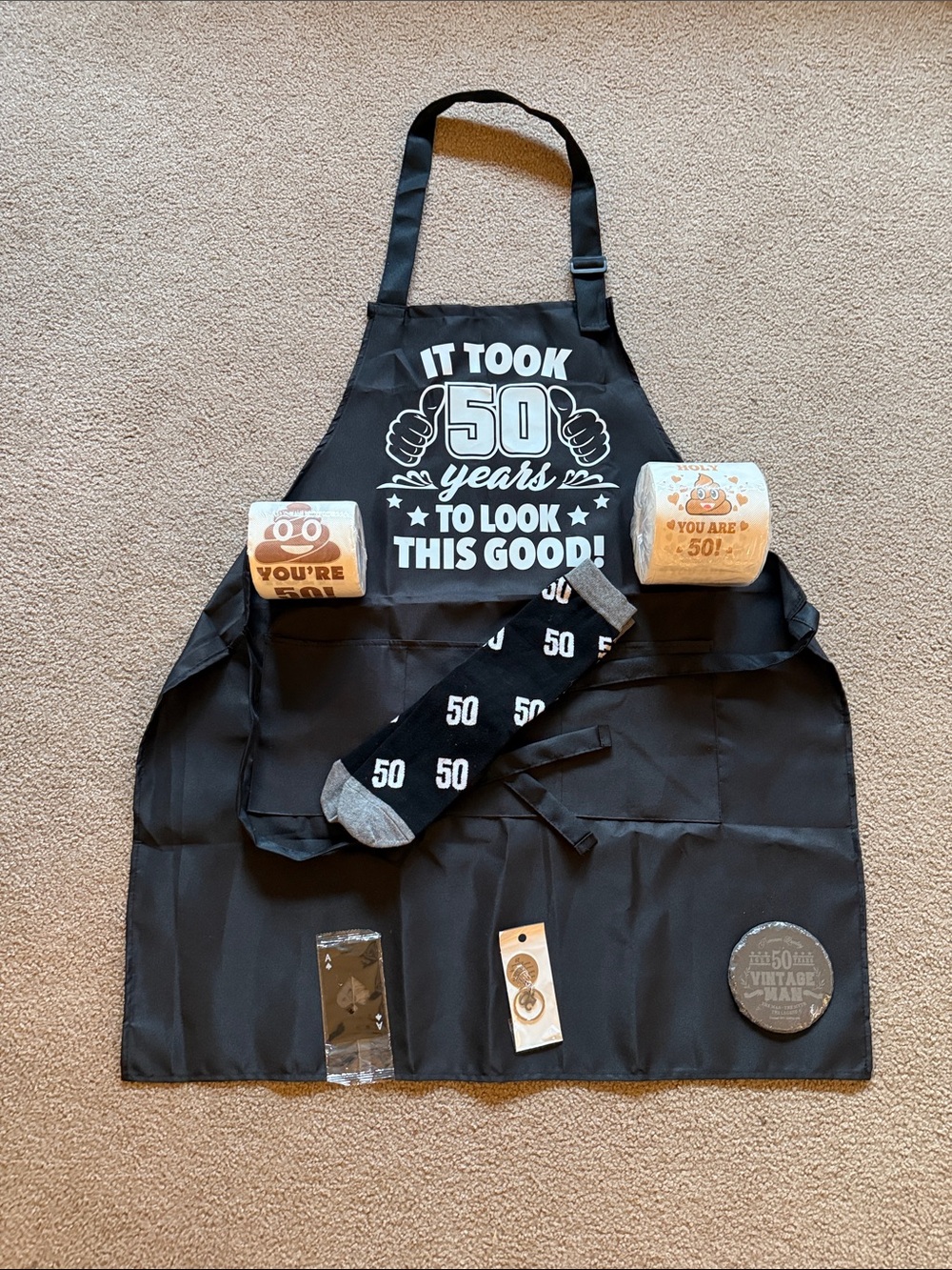 Vintage Black Apron and 50-Themed Accessories